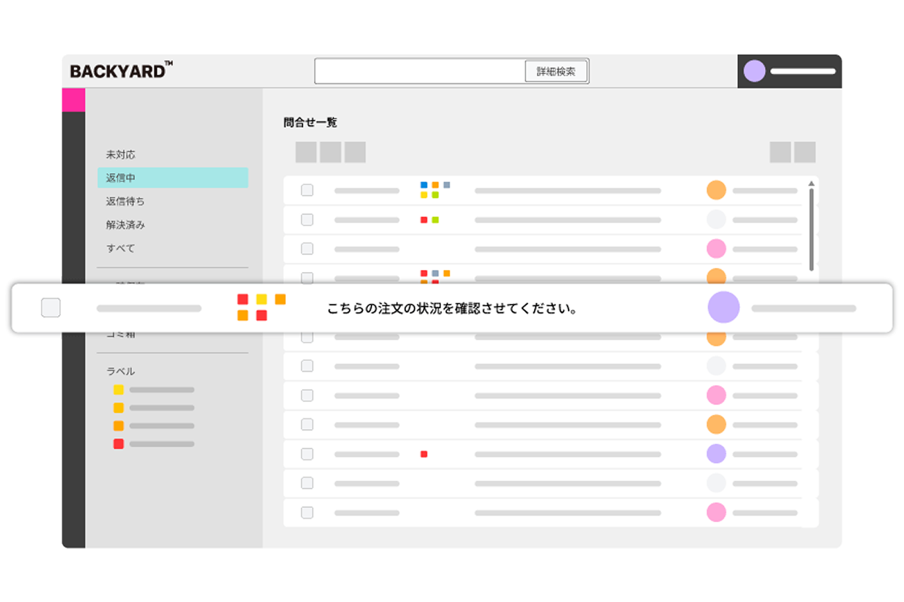 問合せ一元管理画面